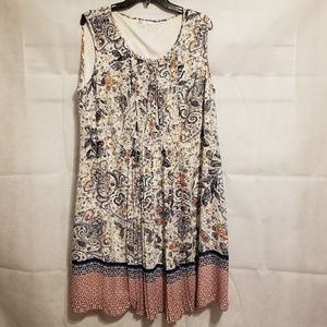 Paisley dress pleated buttons dr2 1x New